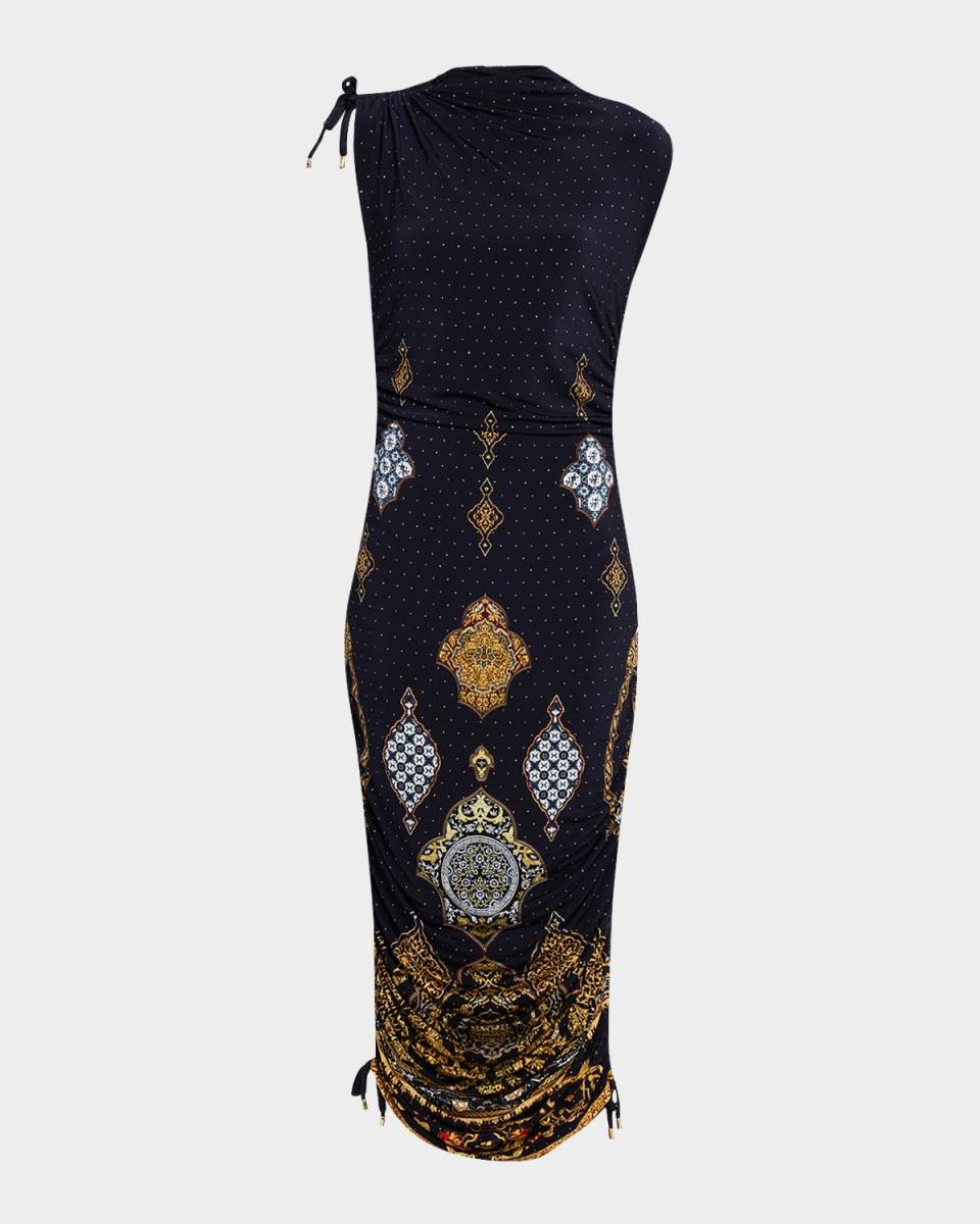 The Imperial Gate Asymmetric Ruched Jersey Dress